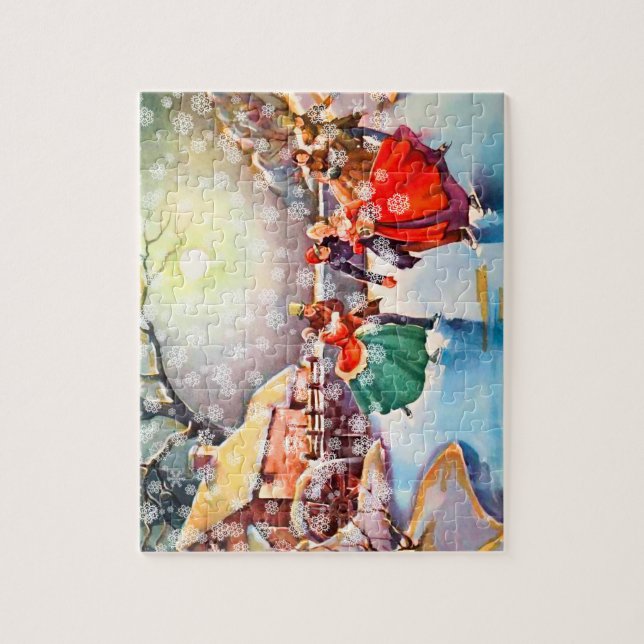 Vintage Viktorianische Skater Puzzle (Vertikal)