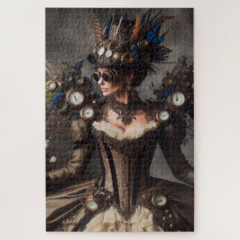 Vintage viktorianische Steampunk-Uhrwerk-Zeitdame Puzzle