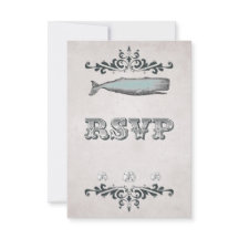 Vintage viktorianische Strand-Wal-Hochzeit-RSVP-Ka
