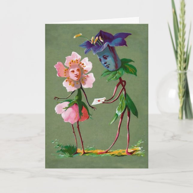 Vintage Viktorianische Tageskarte Feiertagskarte (Vorderseite)