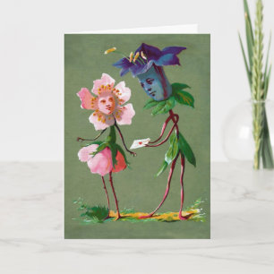 Vintage Viktorianische Tageskarte Feiertagskarte