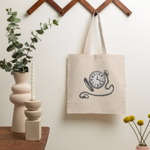 Vintage viktorianische Taschenuhr-Linienkunst Tragetasche