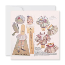 Vintage viktorianische Tennis-Papierpuppe Reproduk