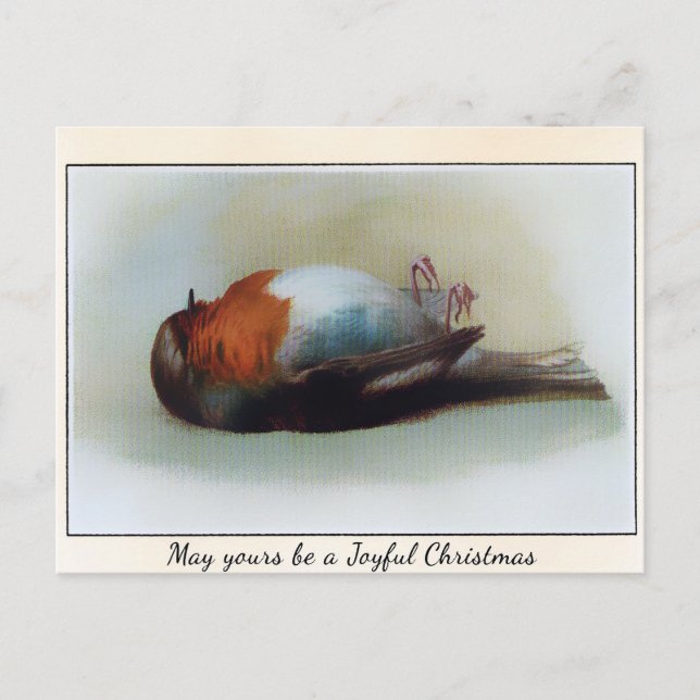 Vintage Viktorianische Tote Bird Weihnachten Postkarte (Vorderseite)