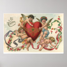 Vintage Viktorianische Valentine, Cherubs Angeln H
