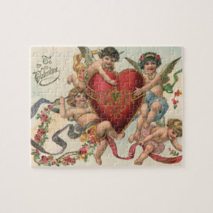 Vintage Viktorianische Valentine, Cherubs Angeln H Puzzle