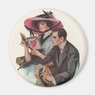Vintage Viktorianische Valentinstag Liebe und Roma Magnet