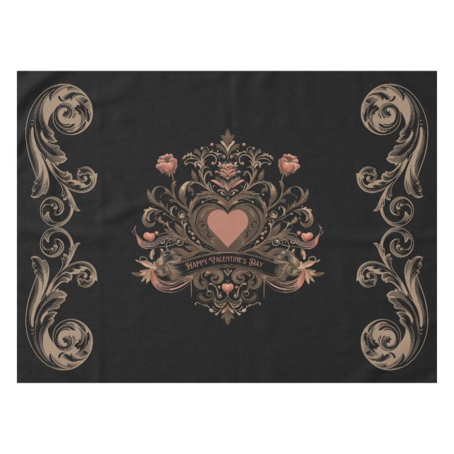 Vintage, Viktorianische Valentinstag Tablette Tischdecke (Vorderseite (Horizontal))