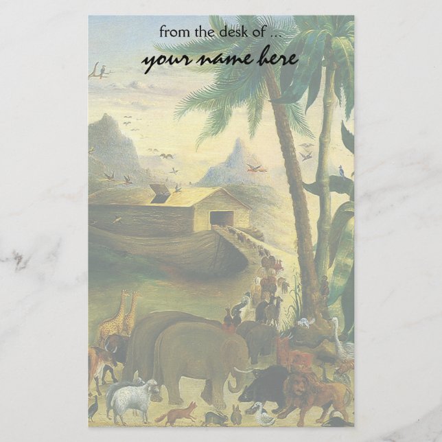 Vintage Viktorianische Volkskunst, Noah's Ark von  Briefpapier (Vorderseite)