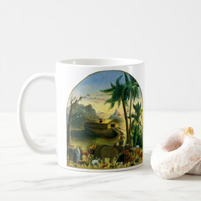Vintage Viktorianische Volkskunst, Noah's Ark von  Kaffeetasse (Mit Donut)