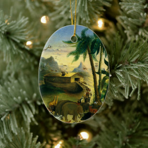 Vintage Viktorianische Volkskunst, Noah's Ark von  Keramik Ornament