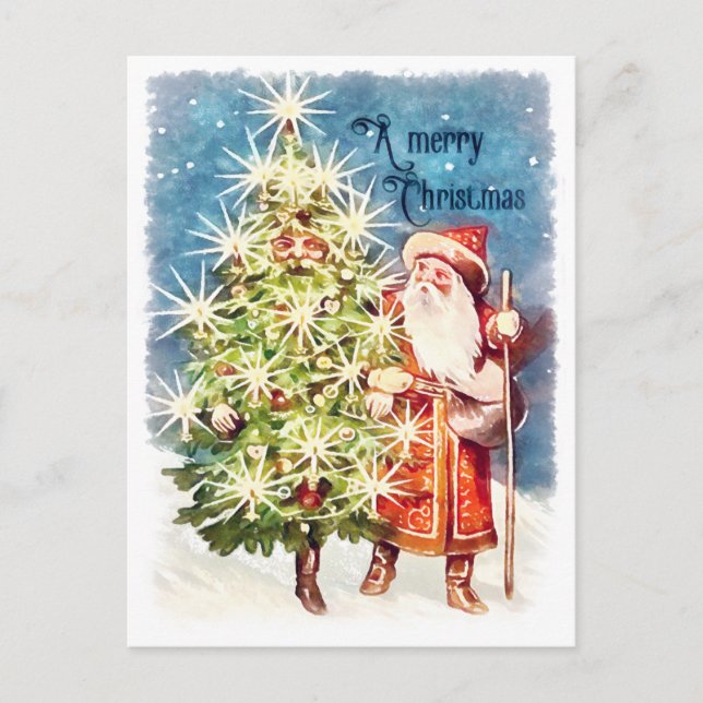 Vintage Viktorianische Weihnachten Postkarte (Vorderseite)