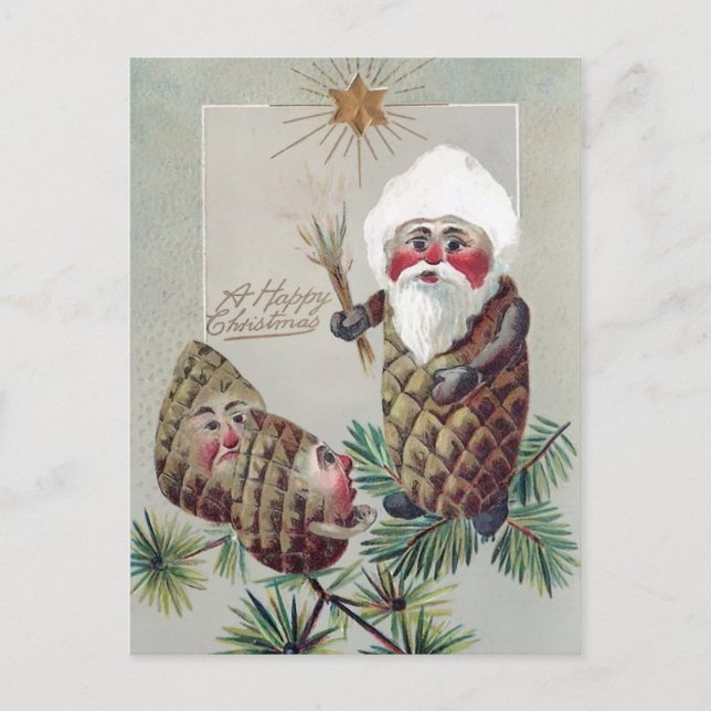 Vintage Viktorianische Weihnachten Postkarte (Vorderseite)