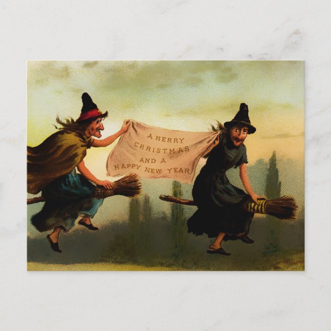 Vintage Viktorianische Weihnachten Postkarte (Vorderseite)