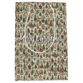Vintage viktorianische Weihnachtscollage | Retro-W Mittlere Geschenktüte