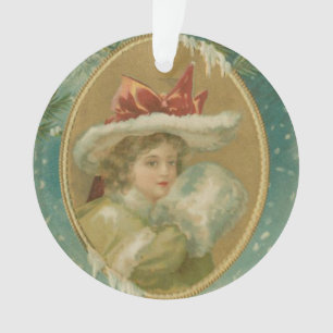 Vintage viktorianische Weihnachtsdame Ornament