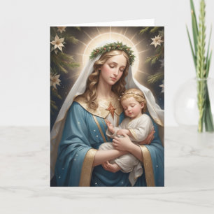 Vintage Viktorianische Weihnachtsfeier Jungfrau Ma Feiertagskarte