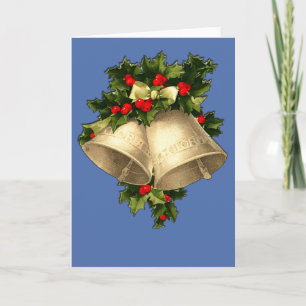 Vintage Viktorianische Weihnachtsglocken-Karten, S Feiertagskarte