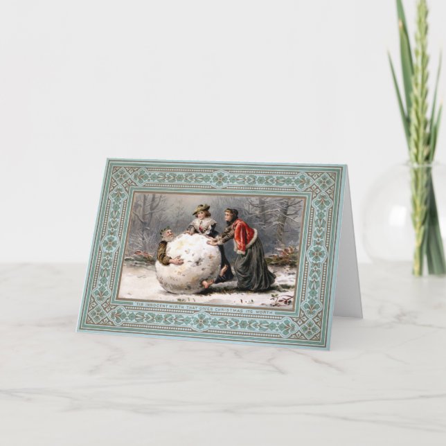 Vintage Viktorianische Weihnachtskarte Feiertagskarte (Vorderseite)