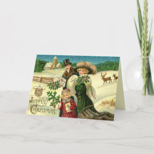 Vintage Viktorianische Weihnachtskarte Feiertagskarte