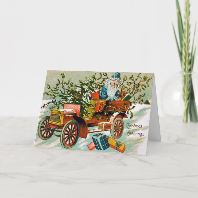 Vintage Viktorianische Weihnachtskarte Feiertagskarte (Vorderseite)