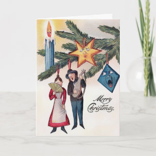 Vintage Viktorianische Weihnachtskarte Feiertagskarte