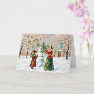 Vintage viktorianische Weihnachtsmann-Weihnachtska Karte