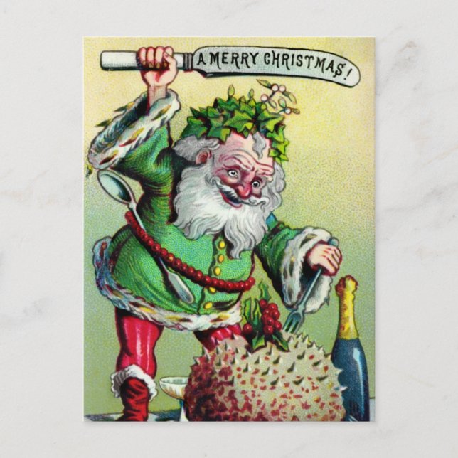 Vintage Viktorianische Weihnachtspostkarte Postkarte (Vorderseite)
