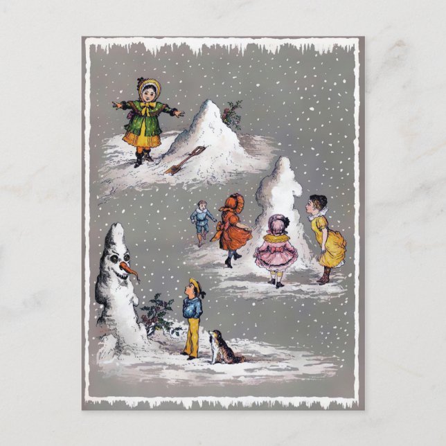 Vintage Viktorianische Weihnachtspostkarte Postkarte (Vorderseite)