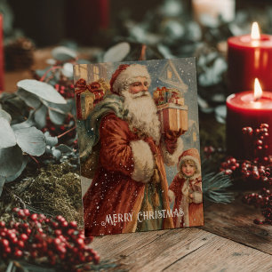 Vintage viktorianische Weihnachtspostkarte Postkarte