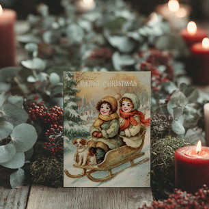 Vintage viktorianische Weihnachtspostkarte Postkarte