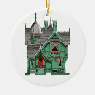 Vintage viktorianische Weihnachtsverzierung Keramikornament