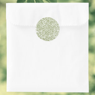 Vintage Viktorianische Willow-Blätter von William  Runder Aufkleber