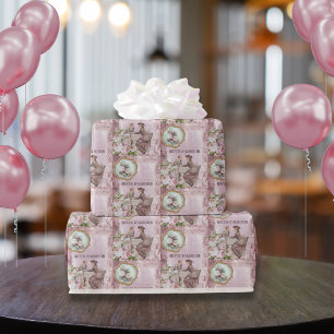 Vintage Viktorianische Worte der Liebe Dusty Pink Geschenkpapier