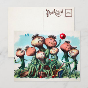 Vintage Viktorianische Zwiebelfamilie Postkarte