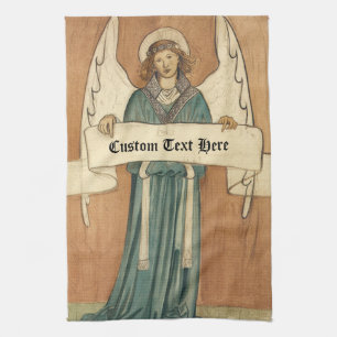 Vintage viktorianischer Engel von William Morris Geschirrtuch
