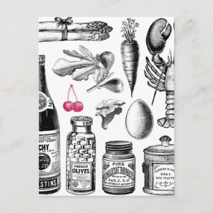Vintage viktorianischer Foodie Postkarte
