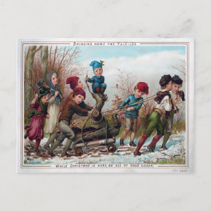 Vintage viktorianischer Julscheit Weihnachten Postkarte