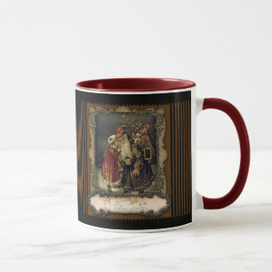 Vintage viktorianischer Weihnachts-Santa-Becher Tasse