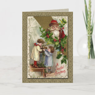 Vintage viktorianischer Weihnachtsmann Feiertagskarte