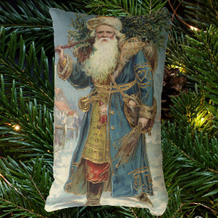 Vintage viktorianischer Weihnachtsmann mit Weihnac Lendenkissen