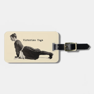 Vintage viktorianischer Yoga-Frau Aufwärts Hund Po Gepäckanhänger