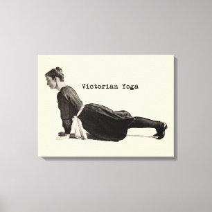 Vintage viktorianischer Yoga-Frau-Aufwärts-Hund-Po Leinwanddruck