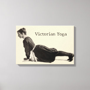 Vintage viktorianischer Yoga-Frau Aufwärts Hund Po Leinwanddruck