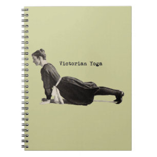 Vintage viktorianischer Yoga-Frau Aufwärts Hund Po Notizblock