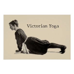 Vintage viktorianischer Yoga-Frau-Aufwärts-Hund-Po Poster