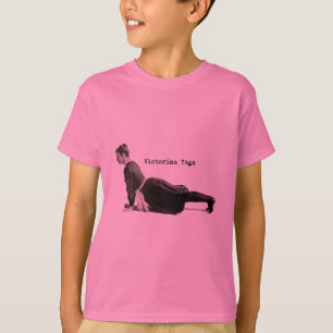 Vintage viktorianischer Yoga-Frau Aufwärts Hund Po T-Shirt
