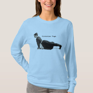 Vintage viktorianischer Yoga-Frau Aufwärts Hund Po T-Shirt