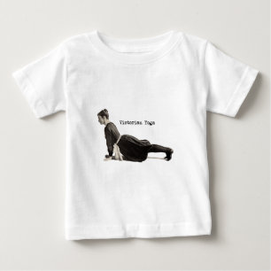 Vintage viktorianischer Yoga-Frauen-Aufwärts-Hund- Baby T-shirt
