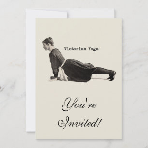 Vintage viktorianischer Yoga-Frauen-Aufwärts-Hund- Einladung